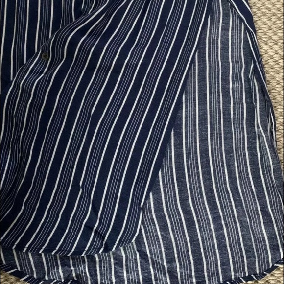 NWOT Roxy Navy Striped Button Front Maxi Skirt Size 4 - Picture 5 of 6